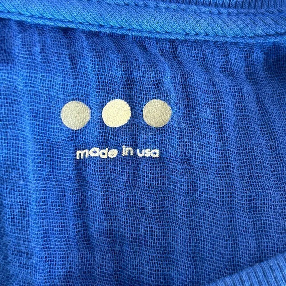 Three Dots Royal Blue Cotton Sheath Casual Dress With Pockets Size Medium - Picture 3 of 8